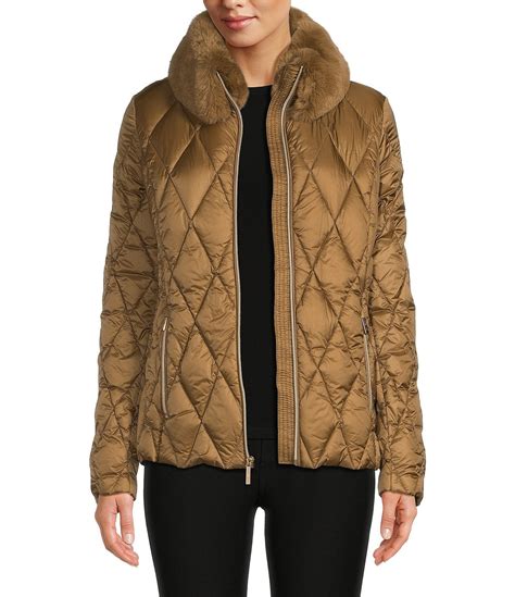 mnes michael kors spread collar down puffer jacket